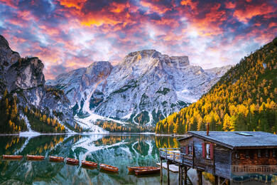 Lago di Braies, zwierciadło nieba