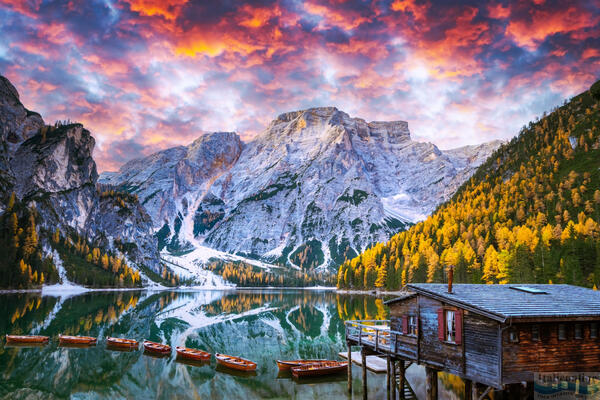 Lago di Braies, zwierciadło nieba